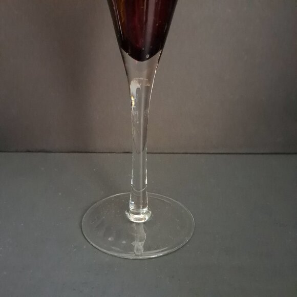 Pottery Barn Amethyst Fluted Champagne Glass Purple Stemware Elegant Holiday 9" - Picture 4 of 10